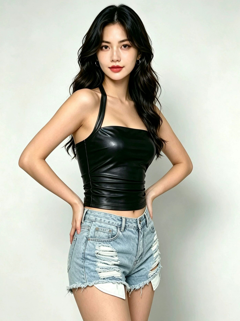 Zara Summer Halter Neck Leather Tube Top Backless Fitted Tank Top